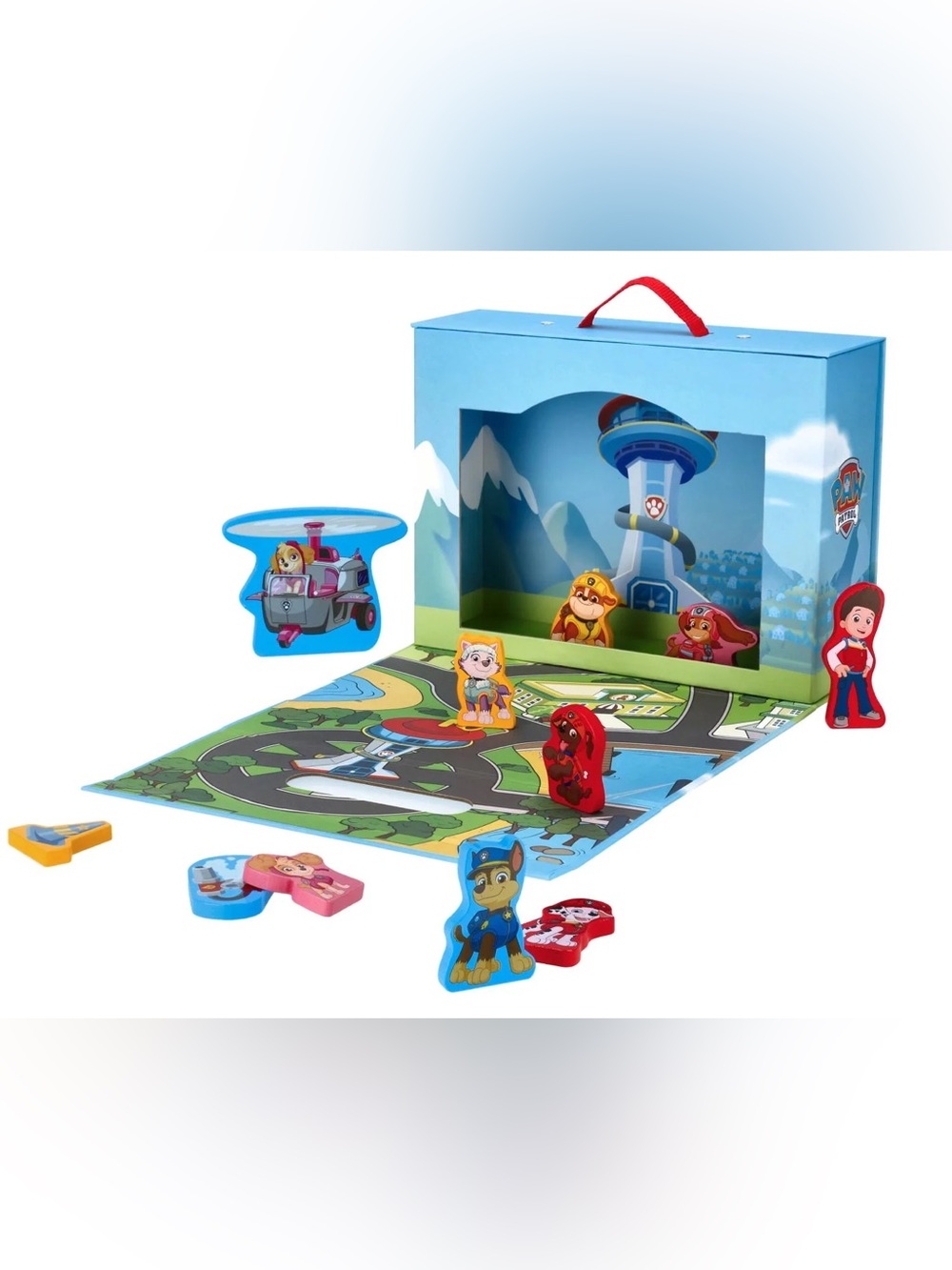 Paw patrol carry case play set large play area with 11 play pieces